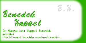 benedek wappel business card